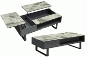 Living Room Furniture Coffee and End Tables 1388 Coffee Table w/ storage Grey